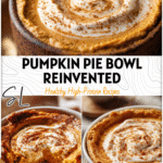 Pumpkin cheesecake bowl with cottage cheese swirl and cinnamon dust for a high protein pumpkin dessert. 2026